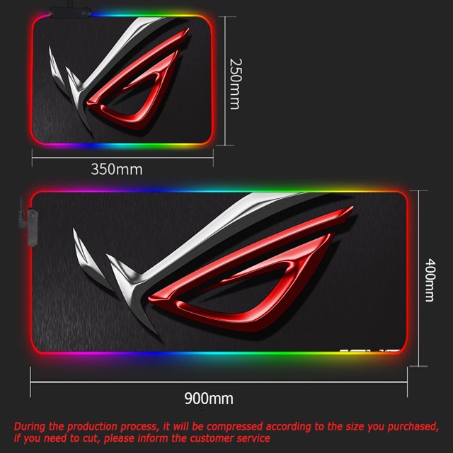 Asus Tapis de Souris Rog Accessoires de Jeu Tapis de Souris 800x400 Tapis d'Ordinateur Portable Tapis de Souris Gamer Rgb Pc 900x400 Tapis de Clavier Rétroéclairés Led