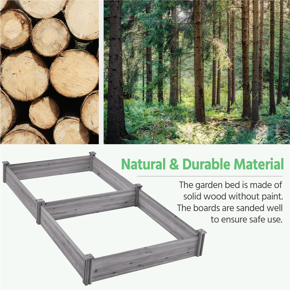 Renwick Wooden Raised Garden Bed Simple Planter,Gray