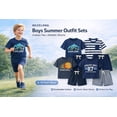 thumbnail image 3 of HILEELANG 4-13 Little/Big Boys Charcoal Basketball Graphic Cotton Blend Tops & Shorts Set, Size 8-9Y, 3 of 8