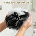 thumbnail image 4 of Shower Loofah Bath Sponge 60g/Piece, Exfoliating Bath Sponge Body Scrubber - Bath Pouf Balls Set of 4 Black, 4 of 6