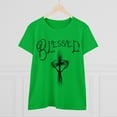 thumbnail image 4 of Blessed ,Hand drawn font, Heart Cross, Christian Art on a Women's Shirt., 4 of 4