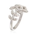 thumbnail image 3 of Ross-Simons 0.33 ct. t.w. Diamond Laurel Leaf Bypass Ring in Sterling Silver, Women's, Adult, 3 of 7