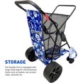 thumbnail image 5 of Beach Cart Heavy Duty Folding Ocean Utility Wagon Large Sand Wheels Holds 4 Folding Chairs Storage Pouch Umbrella Holder – Flower Pattern, 5 of 8