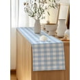 thumbnail image 5 of Table Runner 72 Inches Long for Kitchen Dining, Light Blue Plaid Dresser Scarf Farmhouse, Dining Table Decorations for Wedding/Parties, Modern Minimalist Country 16 x 72 In, 5 of 8