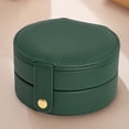 thumbnail image 4 of Joyero portátil Caja de exhibición de pendientes para mujer (doble capa verde), 4 of 7