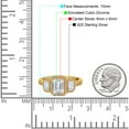 thumbnail image 4 of Yellow Tone, Simulated Cubic Zirconia Size-8 Three Stone Emerald Cut Halo Art Deco Engagement Ring 925 Sterling Silver, 4 of 7