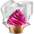 thumbnail image 1 of Cqxid Individual Cupcake Containers (Pack Of 25) | Disposable Clear Plastic Cupcake Boxes | Individual Cupcake Stands With Dome Lids In Bulk | Plastic Cupcake Boxes, 1 of 6