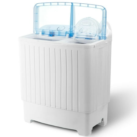 Portable Mini Compact Twin Tub Washing Machine 17.6lbs Washer and Dryer Laundry