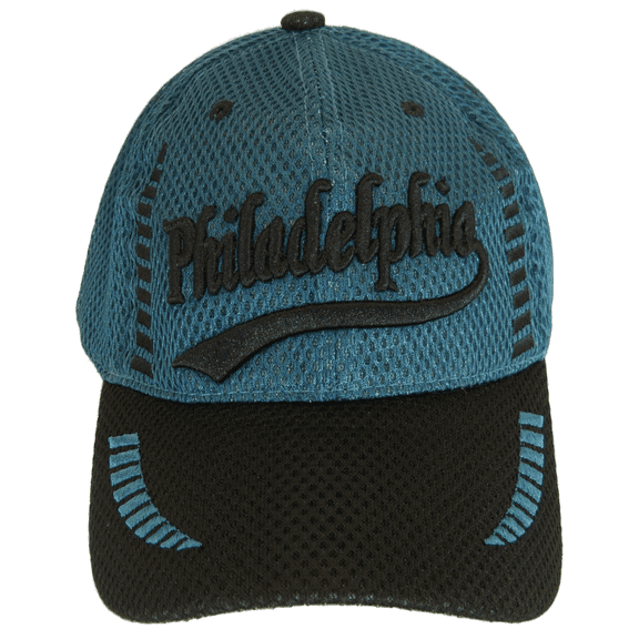 Philadelphia Men's Summer Mesh Adjustable Baseball Cap (Dark Green/Black)