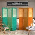 thumbnail image 2 of Oriental Furniture 6 ft. Tall Double Sided Distressed Door Panel Canvas Room Divider, 2 of 7