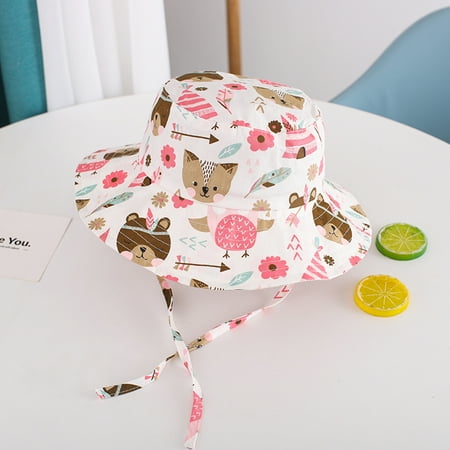 

Baby Cartoon Girl Floral Bucket Hat Protection Basin Hat Sunhat Sunscreen Cap