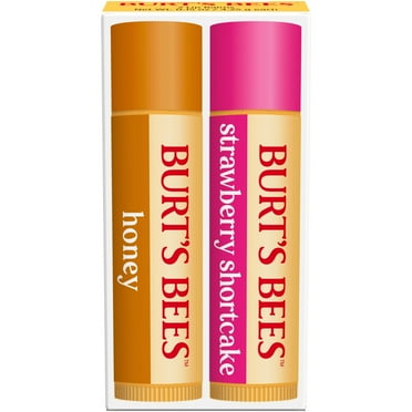 Burts Bees Honey and Strawberry Shortcake Lip Balm Pack, 2-Pack, 0.15 oz.