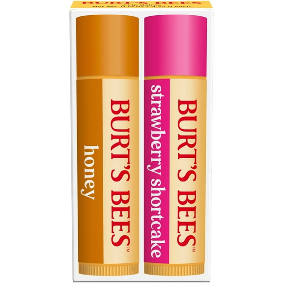 Burts Bees Honey and Strawberry Shortcake Lip Balm Pack, 2-Pack, 0.15 oz.