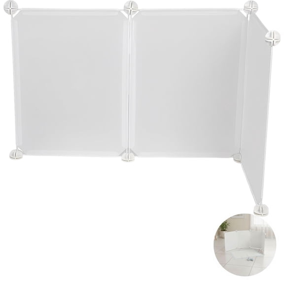 L-Type Dog Pee Pad Splash Guard, Modular Plastic Pet Potty Training Mat Blocker, Elevated Anti-Splash Panels for Clean Floors, White Easy to Clean Indoor Young Dog Accessories