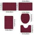 thumbnail image 3 of Btomtd 5pcs Soft Memory Foam Rugs Set with 3 Bath Mats U-shape Mat and Toilet Lid Cover, Absorbent Non Slip Toilet Floor Mats, Machine Washable Doormat Set, Red, 3 of 6