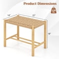 thumbnail image 3 of Gymax 18'' Dining Stool Set of 4 Backless w/ Rubber Wood Frame Woven Paper Seat Kitchen, 3 of 8