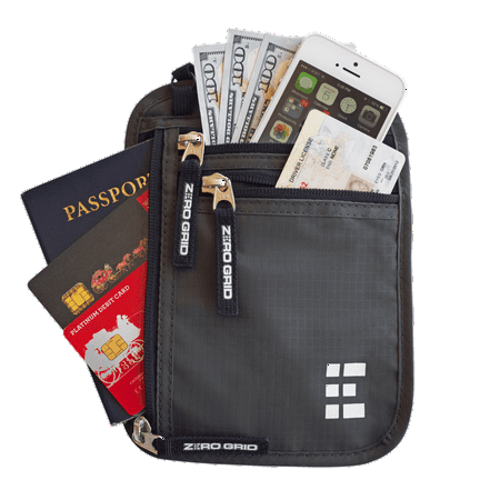 Neck Wallet Passport Holder & Travel Pouch w/RFID Blocking