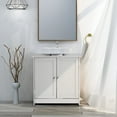 thumbnail image 2 of Bonnlo Pedestal Sink Storage Cabinet with 2 Doors Traditional Under Sink Cabinet Bathroom Space Saver Organizer with Adjustable Shelf White 3 5/8" W x 11 7/16" D x 23 5/8" H, 2 of 9