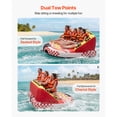 thumbnail image 3 of KFFKFF Towable Tubes for Boating, 4-Rider Inflatable Towable Tube for Boat to Pull, 680 lbs Capacity Water Sports Boating Tubes - with Full Nylon Cover, Dual Tow Points, 3 of 9