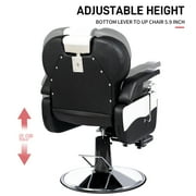 OmySalon Classic Barber Chair Reclining Hair Salon Stylist Chair All Purpose, Heavy Duty Hydraulic Pump, Adjustable Headrest, Tattoo Barbershop Beauty Spa Equipment