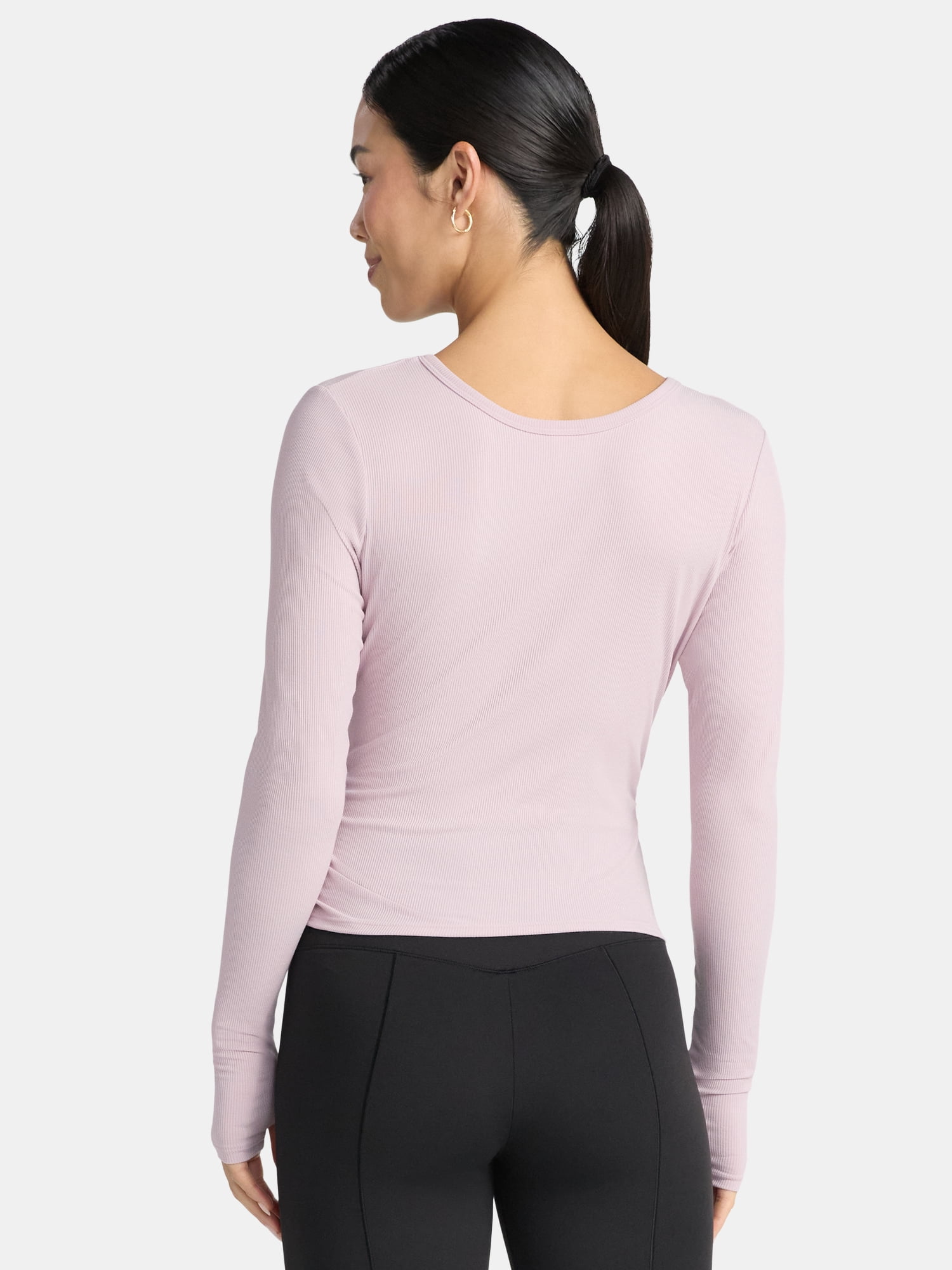 Avia Women's Reversible Wrap Top with Long Sleeves, Sizes XS-XXXL