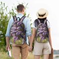 thumbnail image 4 of Disketp Lilacs Teapot Scenic Painting print Canvas Backpack Lightweight Travel Daypack Student Rucksack Laptop Backpack-Medium, 4 of 5