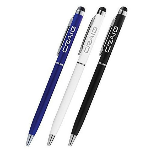 Craig Capacitive Stylus Ballpoint Pen For Ipad, Iphone And Capacitive Touch Display, 3Pack Cca4037