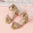 thumbnail image 7 of Girls Rhinestone Sandals, Square Toe Open-Toe Summer Shoes, Heel Dress Sandals for Kids, 7 of 7