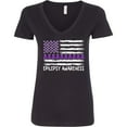 thumbnail image 3 of Inktastic Epilepsy Awareness Purple Ribbons and Flag Women's V-Neck T-Shirt, 3 of 5