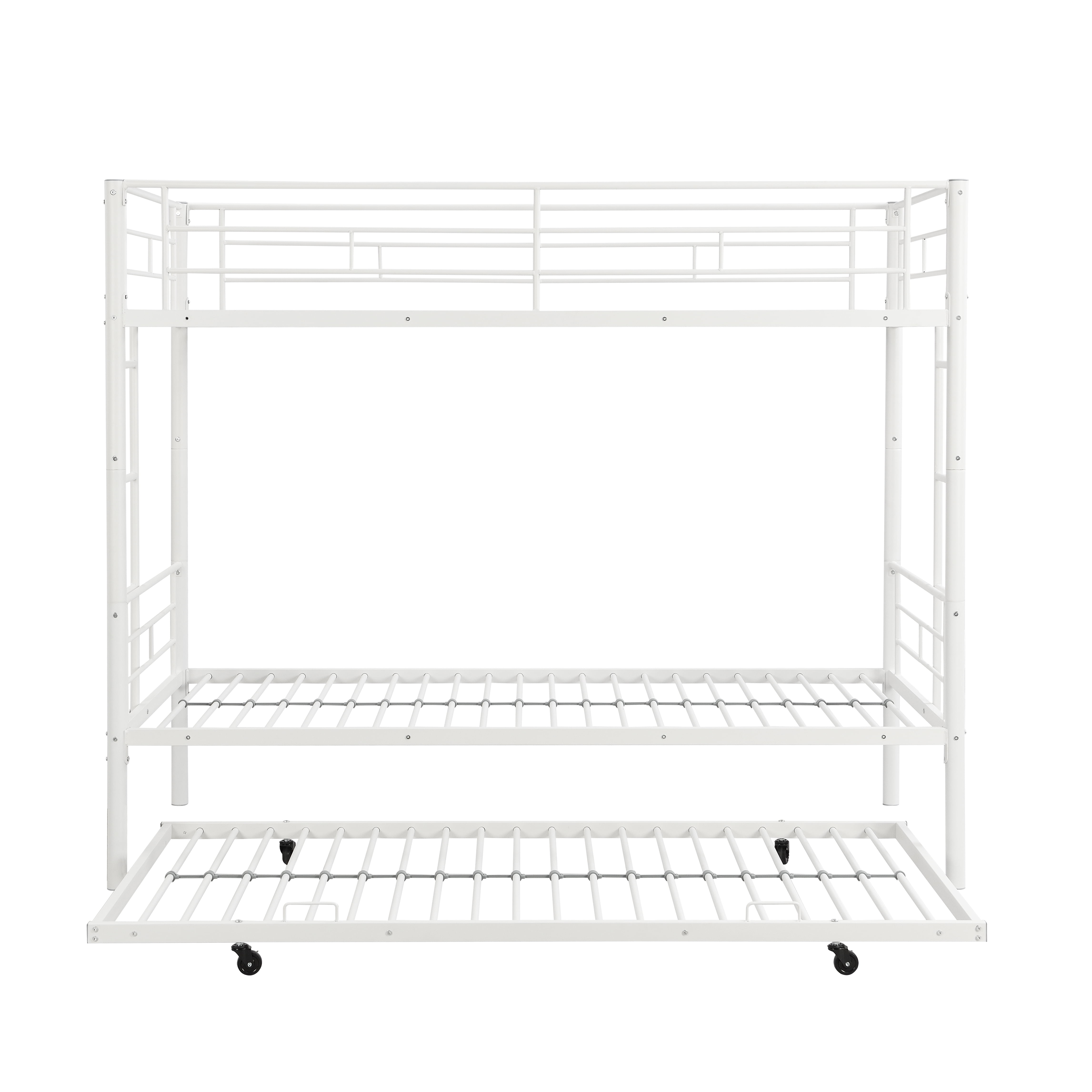 Metal Bunk Bed With Trundle White