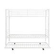 thumbnail image 3 of Harper & Bright Designs Twin Size Metal Bunk Bed with Trundle, Twin Over Twin Metal Bunk Bed Frame for Bedroom, White, 3 of 12