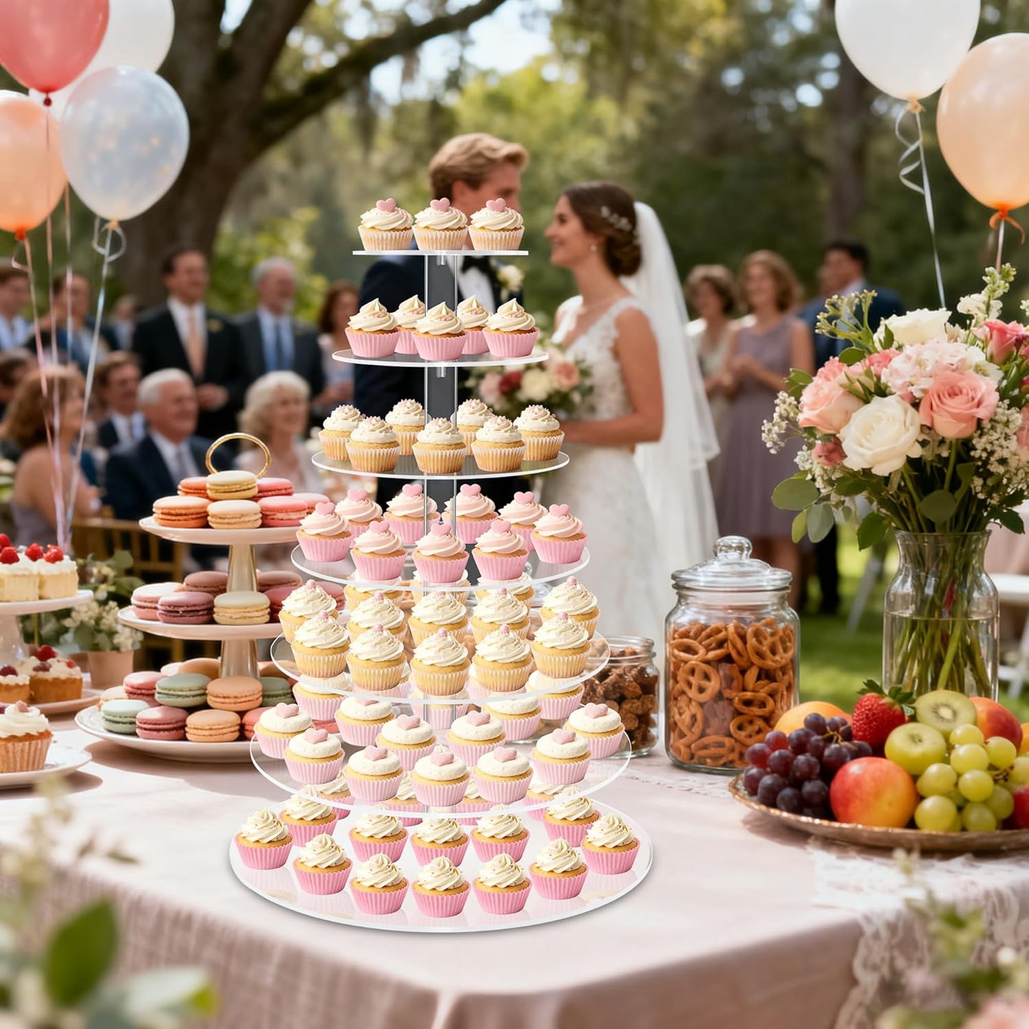 Wilton 3 Tier Round Floating Cake and Cupcake Stand - Walmart.com