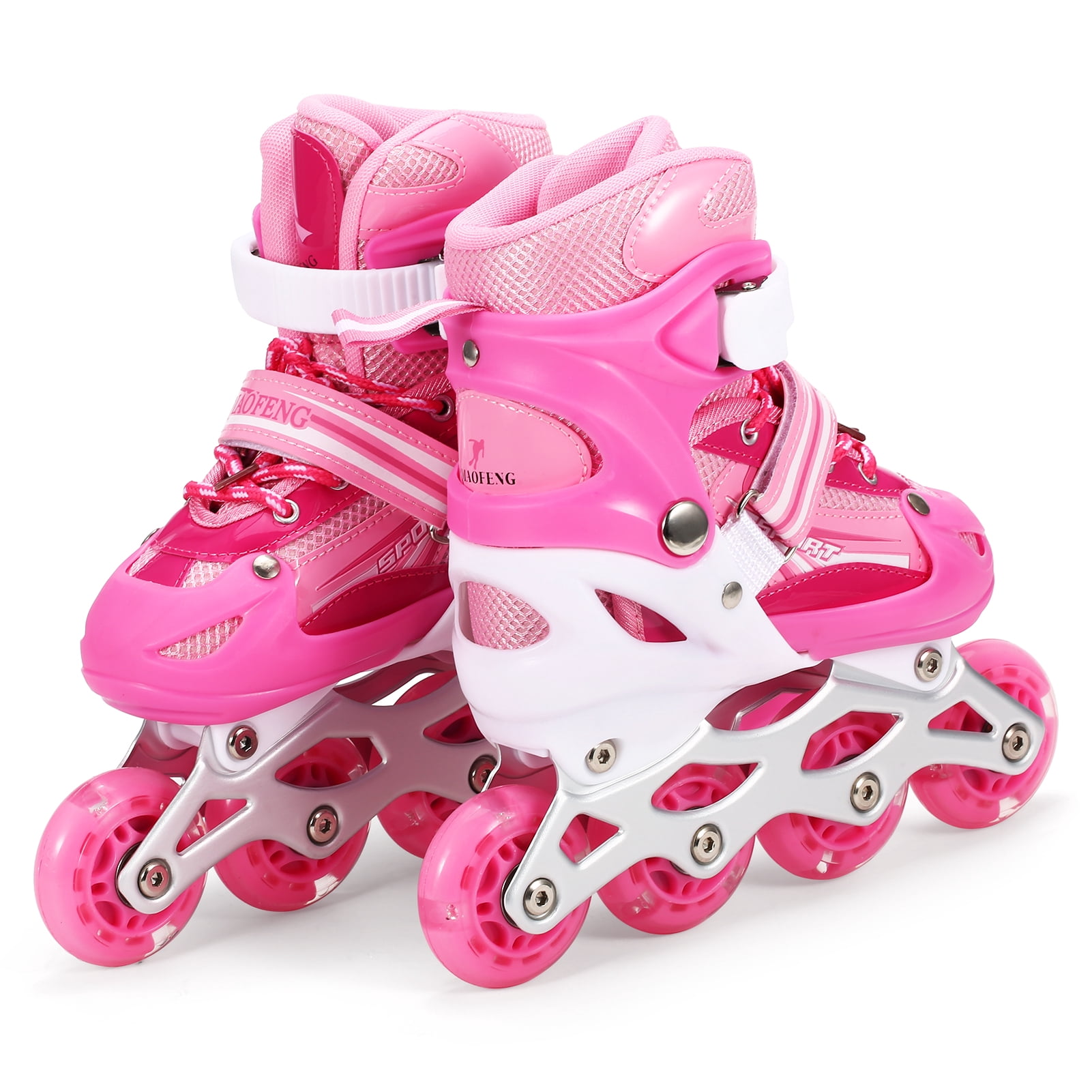 Nebublu Illuminating Inline Skates with Light Wheels - Adjustable Fun for Kids and Adults - Girls and Boys, Men and Women
