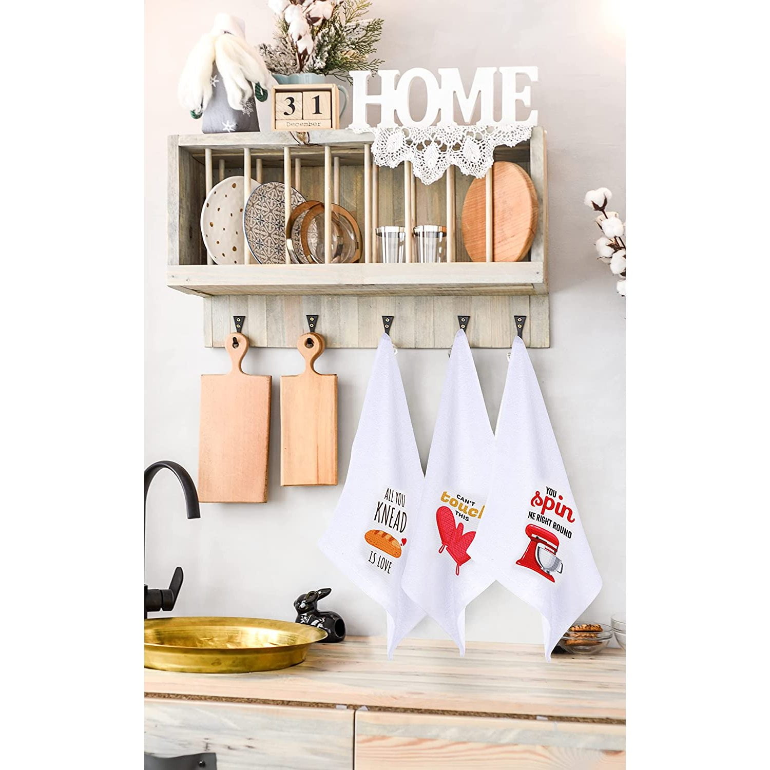 18x24 Inch Funny Kitchen Towel, Set of 4