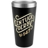 KENTUCKY DERBY 147 ARENA BLACK STAINLESS STEEL PINT GLASS 16OZ