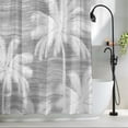 thumbnail image 2 of Shower Curtains for Bathroom-72"x72",Tropical Palm Tree White Silhouette Waterproof Bath Curtain Grommet Shower Curtain Set with Hooks, 2 of 8