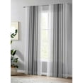 thumbnail image 4 of Sheer Curtains 96 inches Long, Minimalist Dark Gray Gradient Gray Stripes Farm Light Filtering Sheer Window Curtains Rod Pocket Voile Drapes for Bedroom Living Room, 52"W x 96"L 2 Panels, 4 of 7