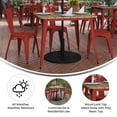 thumbnail image 4 of BizChair Commercial Indoor/Outdoor Dining Table with Umbrella Hole, 36" Square All Weather Brown Poly Resin Top and Red Steel Base, 4 of 10