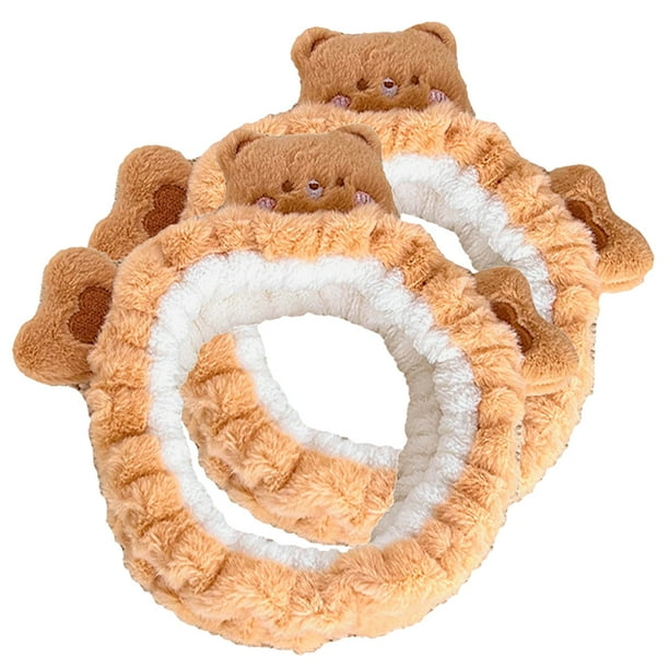 2 diademas de oso para maquillaje, spa y lavado facial (para mujer).