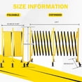 thumbnail image 2 of IVV Metal Expandable Barricade Gate, 23FT Folding Security Gate, Expandable Mobile Barricade, 360 Rolling Folding Safety Barricade with Wheels, Yellow and Black, 2 of 6