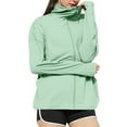thumbnail image 2 of PNTUTB Women's Summer Lightweight Breathable Solid Color Hooded Sun Protection Clothing Long Sleeve Hoodie, 2 of 6