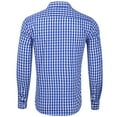 thumbnail image 3 of Long Sleeve Shirts for Men Cotton Gingham Shirt Button Turn Down Collar Classic Fit Big and Tall Blue2 L, 3 of 7
