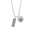 thumbnail image 2 of Delight Jewelry Silvertone Fearless Silvertone Script Initial Disc - D - Charm Necklace, 20"+3", 2 of 4