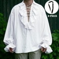 thumbnail image 2 of Court Style Shirt for Men Halloween Festival Two Piece Set Nobleman Attire, 2 of 6