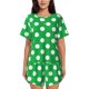 thumbnail image 1 of Balery Green And White Polka Dot Conjunto de Pijama para Mujer con Estampado, Dos Piezas de Manga Corta y Shorts, Ropa de Dormir Suave con Cuello Redondo y Bolsillos-Medium, 1 of 6