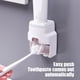 thumbnail image 4 of Dispensador y exprimidor de pasta de dientes montados en la pared - Sin instalación de taladro, adhesivo fuerte, soporte para cepillos - blanco, gris, azul, rosa, 4 of 6