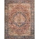 Loloi II Layla Printed Oriental Distressed Red / Navy Area Rug ...