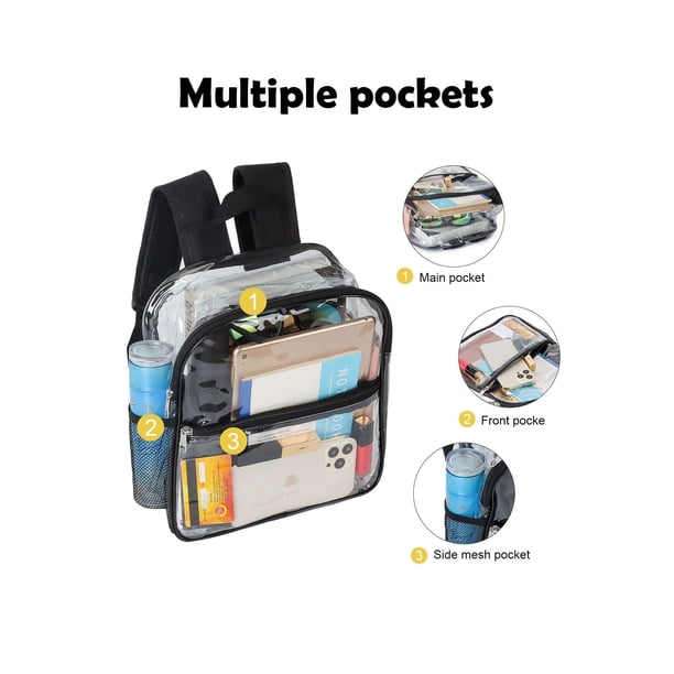 Clear PVC Mini Backpack Purse, Stadium Approved Transparent Shoulder Bag Amazon.com: Weewooday Clear Mini Backpack Stadium  main image 4