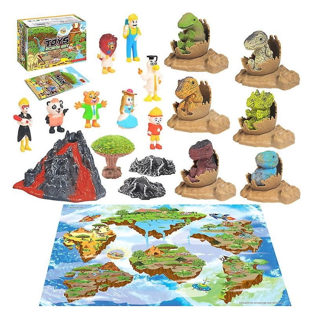 Alfombra de juego con modelo de dinosaurio de 32 piezas