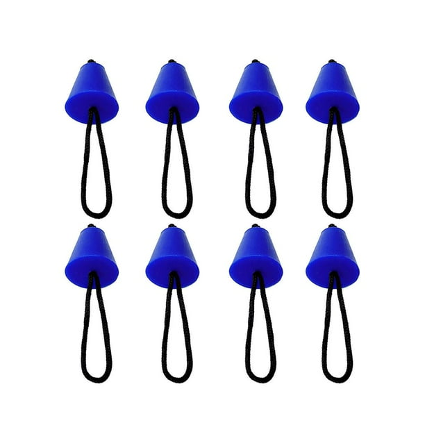 Riwesomey 8 Uds. Tapón de desagüe de silicona para agujeros de drenaje, tapón con cordón para Kayak, canoa, bote de remos Bombillas para automóviles No. 4